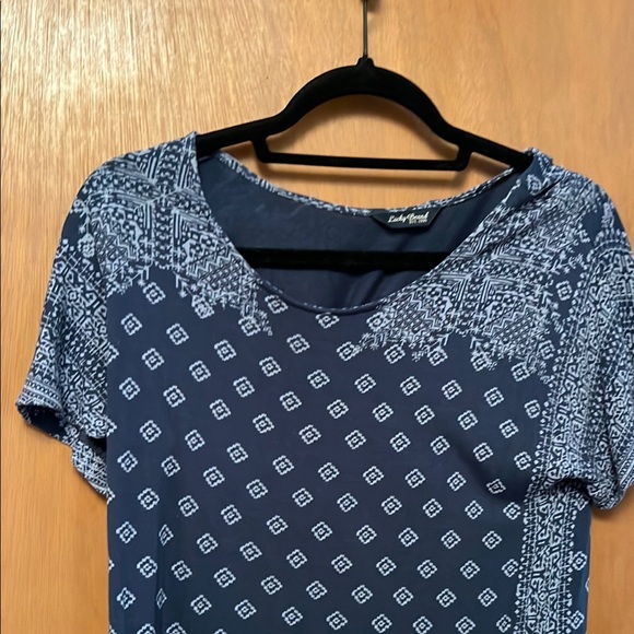 Lucky Brand Blue Sheath Mini Dress with Crew Neck - Picture 3 of 4